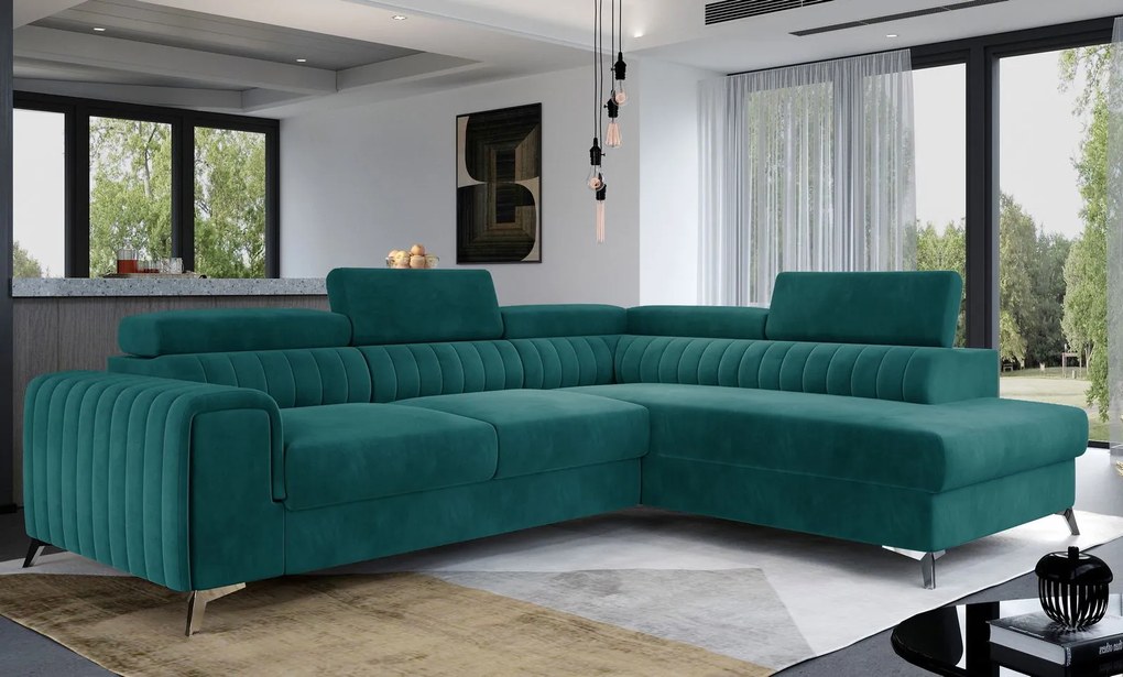 Ъглов диван Renesy-Petrol-Right