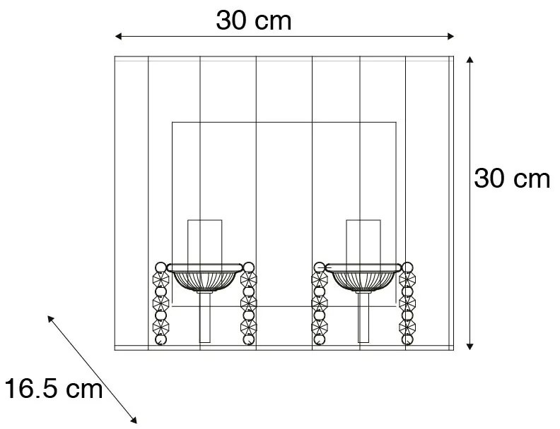 Комплект от 2 стенни лампи хром с черен абажур - Ann-Kathrin 2