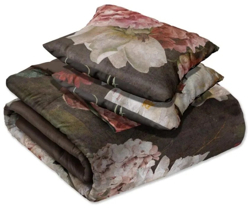 Чаршафи с памучен сатен - божур на тъмен фон 3 časti: 1ks 160x200 + 2ks 70x80