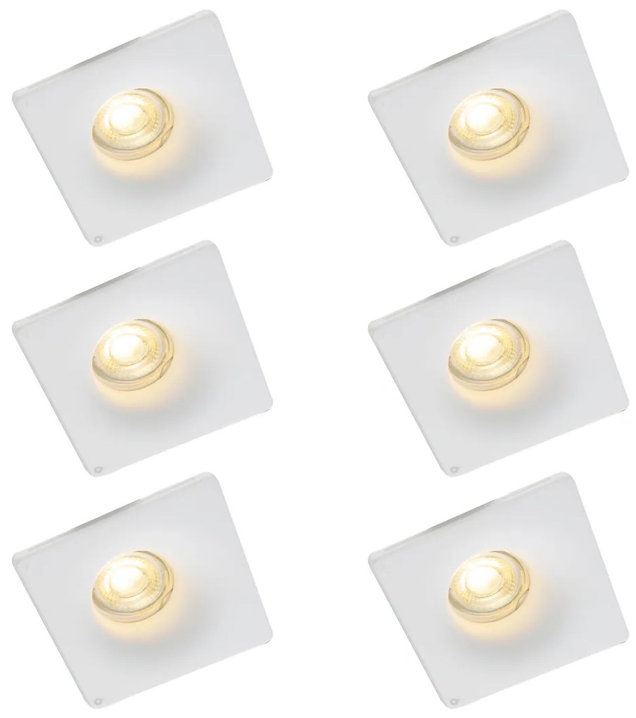 Комплект от 6 вградени спота бели 12 см кръгли - Gypsy Stucco
