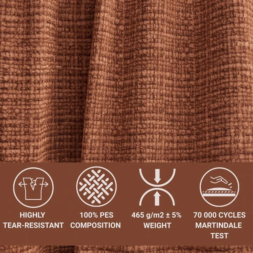 Шенилов ъглов диван в меден цвят (десен ъгъл/L форма) Kirou – Maison de Rêve