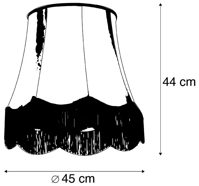 Абажур от коприна черен с сив 45 см - Granny