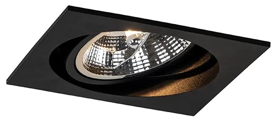 Комплект от 6 вградени квадратни регулируеми черни прожектори - Chuck 111