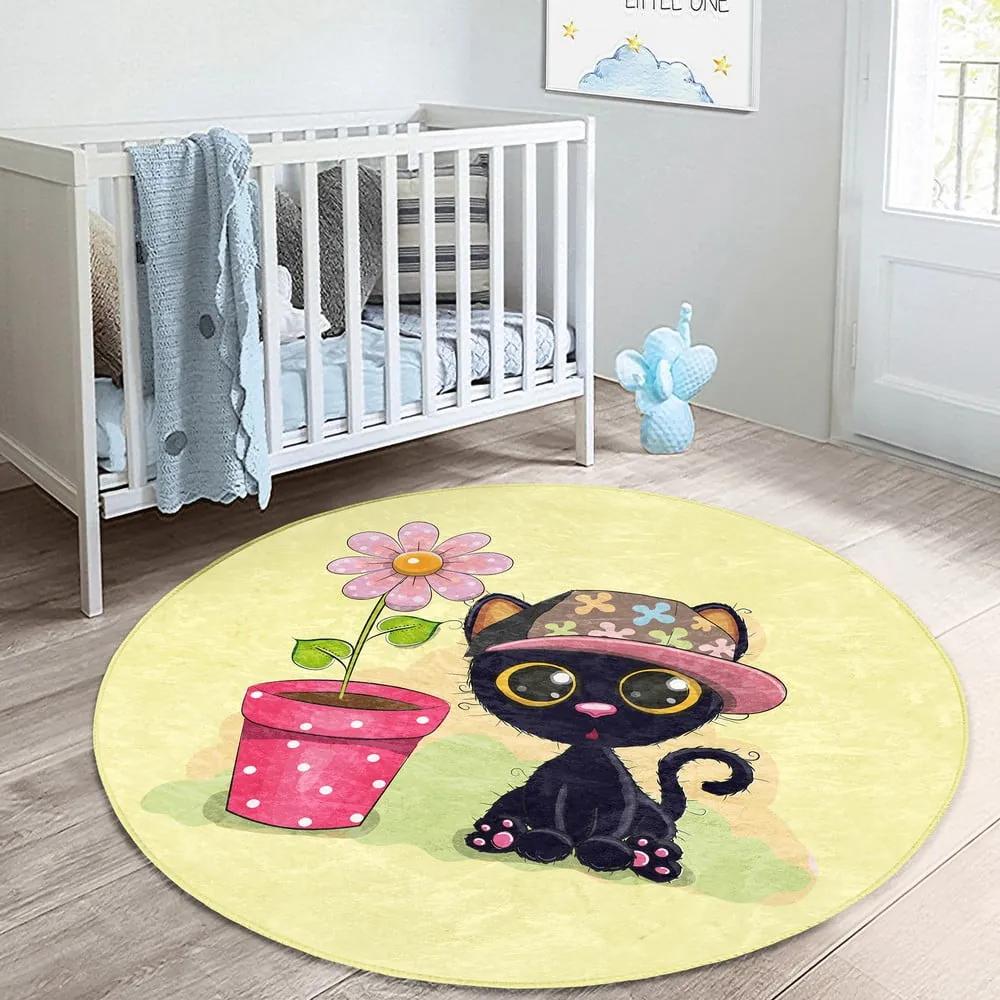 Жълт детски килим ø 80 cm Comfort - Mila Home