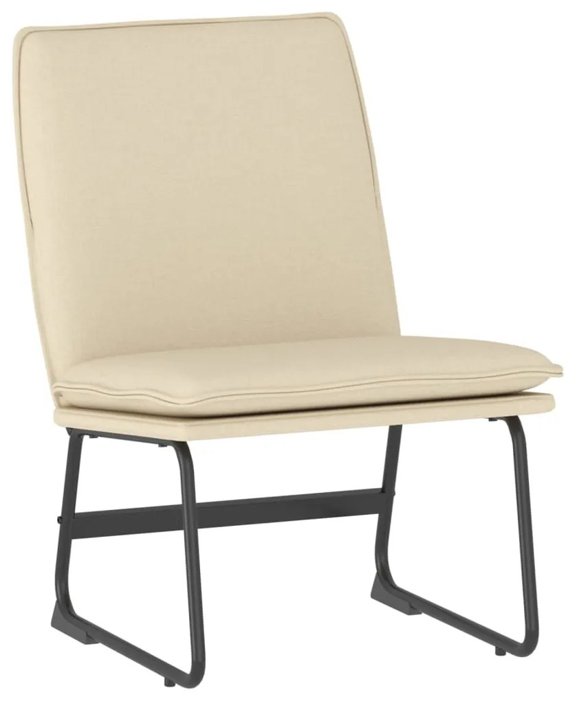 351318 vidaXL Стол шезлонг, кремав, 52x75x76 см, текстил