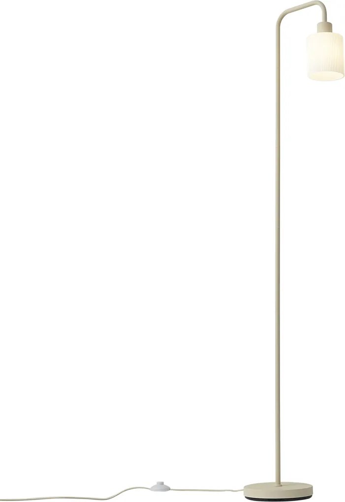 Скандинавска подова лампа бежова с бяло стъкло - Wisp
