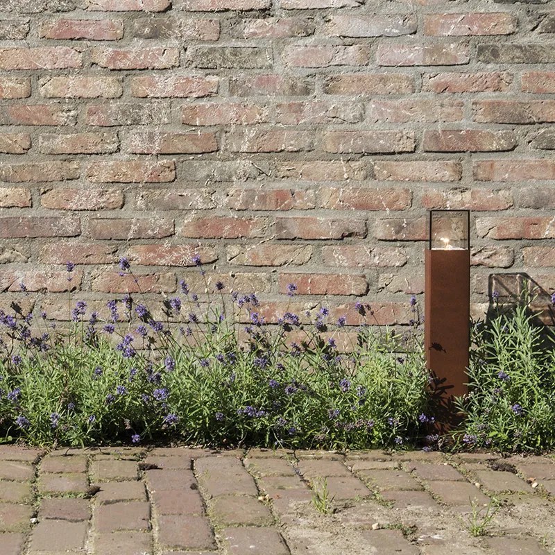 Интелигентна стоеща лампа за външен монтаж ръждиво кафява 50 см с Wifi P45 - Denmark