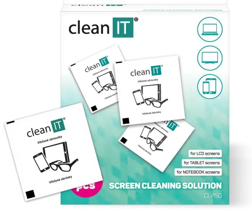 CLEAN IT CL-150 - Еднократни почистващи мокри кърпички 52 бр.