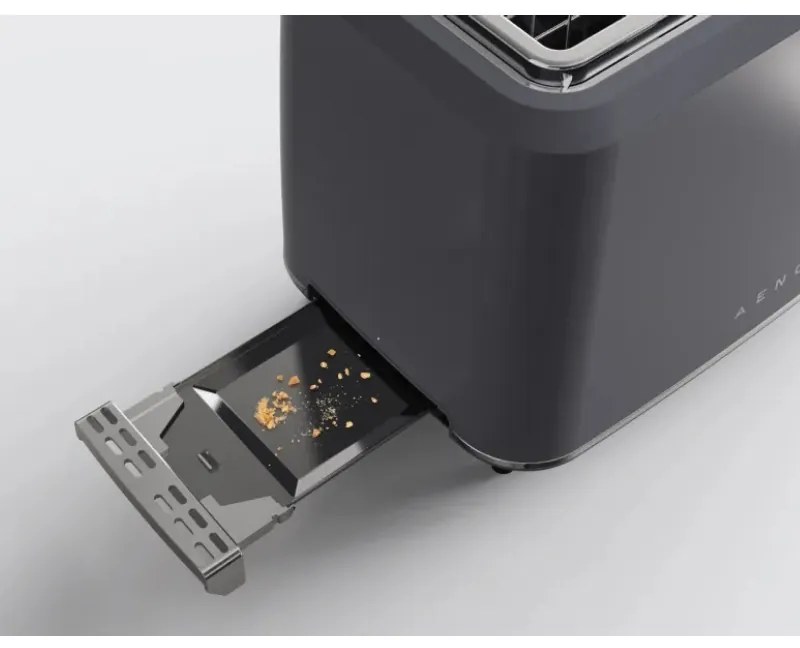 Тостер за хляб AENO ATS0001G, 930W, 7 степени, Сензорно управление, Обратен таймер, Защита при засядане, Тих, Сив