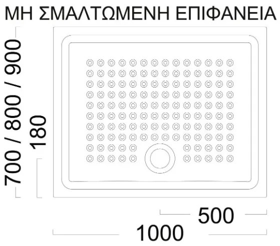 Душ правоъгълник Против подхлъзване GSI-100 x 70 см.