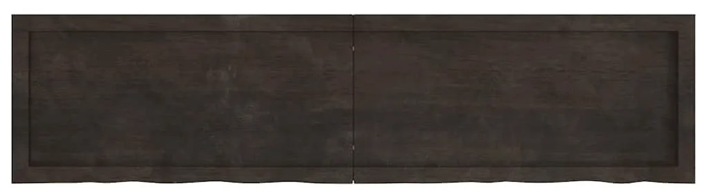 3156447 vidaXL Плот за маса тъмнокафяв 160x40x(2-6) см обработен масивен дъб