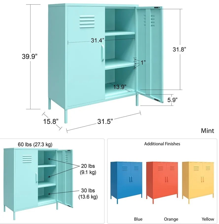 Жълт метален шкаф , 80 x 102 cm Cache - Novogratz