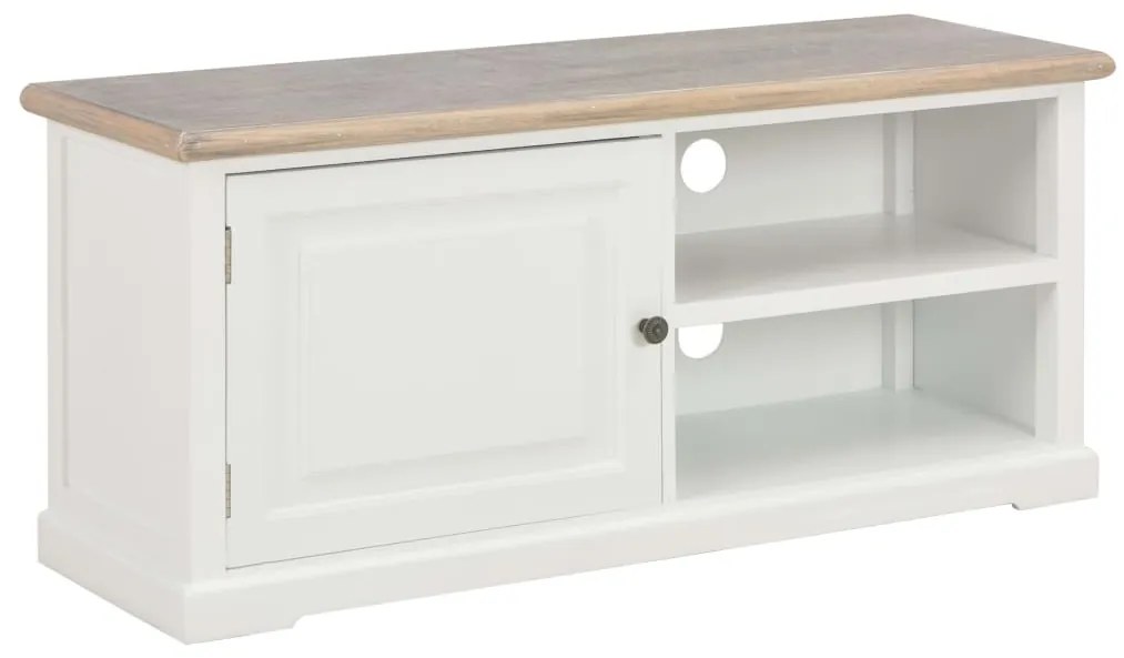 249879 vidaXL ТВ шкаф, бял, 90x30x40 cм, дърво
