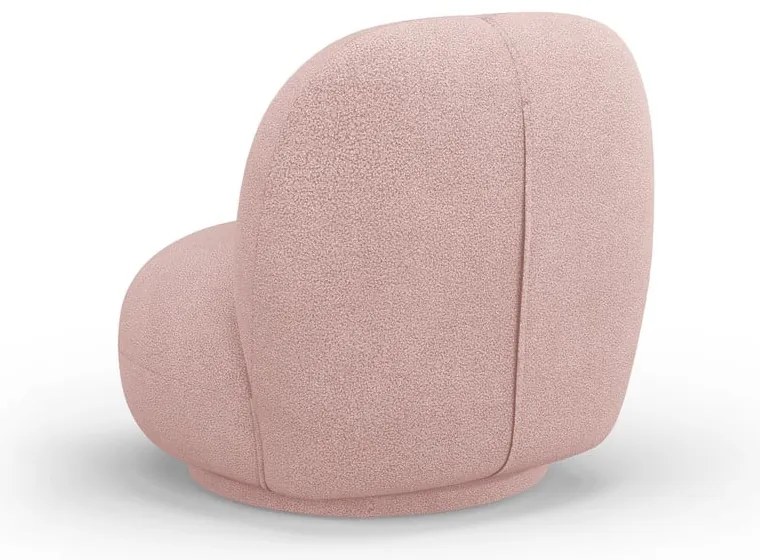 Светлорозово кресло от плат букле Chuck – Micadoni Home