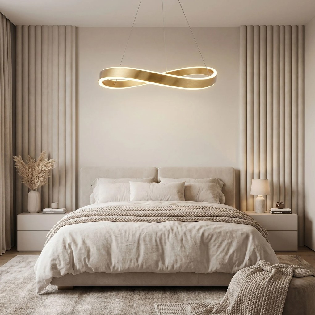 ВИСЯЩА ТАВАННА ЛАМПА SWE069-CP 80cm BRUSH GOLD