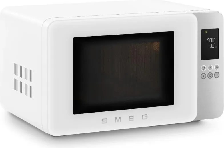 Микровълнова фурна с грил 4в1 SMEG Collezione MOC01WHMEU, 1900W, 29 л, 18 програми, Плавно затваряне, Звуков сигнал, LCD, Бял мат