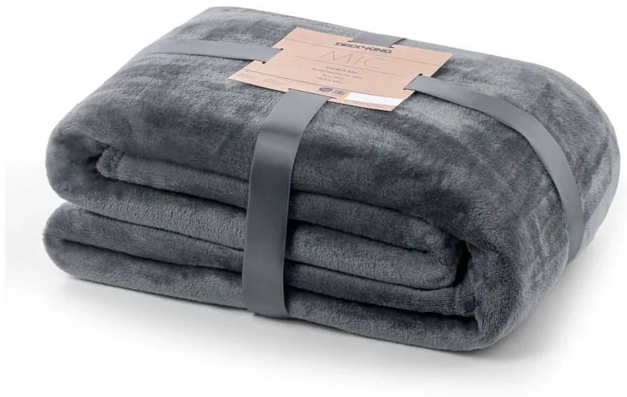 Тъмносиво одеяло от микрофибър , 150 x 200 cm Mic - DecoKing