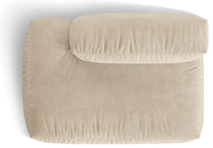 Бежов кадифен модул за диван (ляв ъгъл) Martina – Micadoni