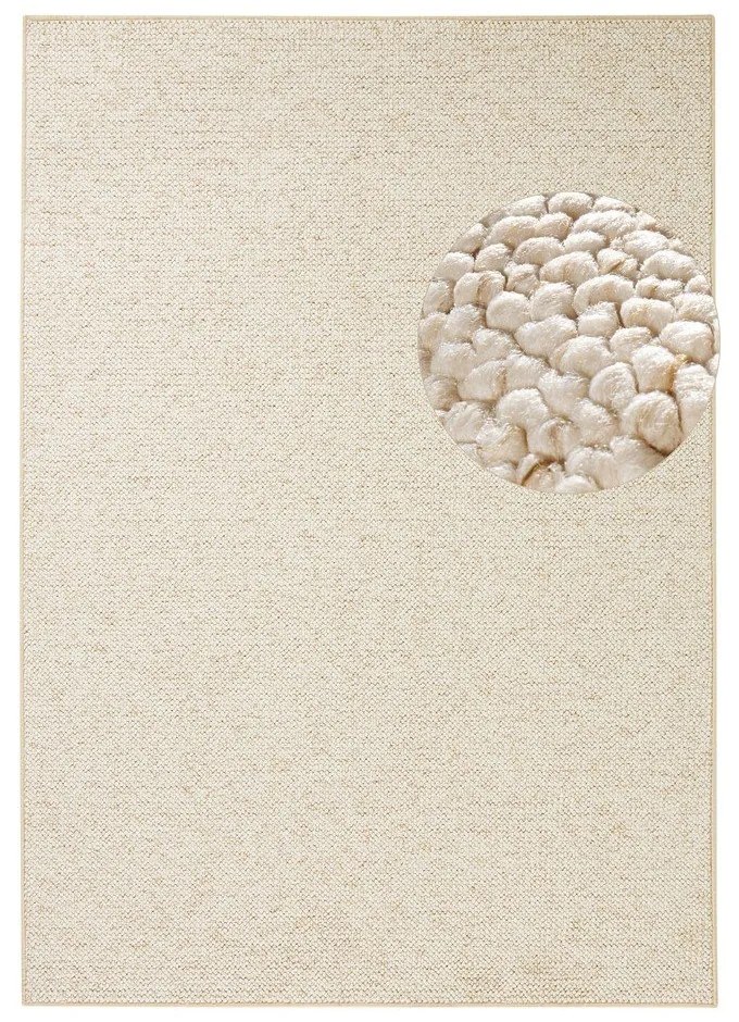 Кремав килим 60x90 cm Wolly – BT Carpet
