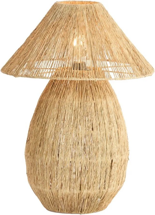 Настолна лампа в естествен цвят с абажур от юта (височина 55 cm) Maruva – Light & Living