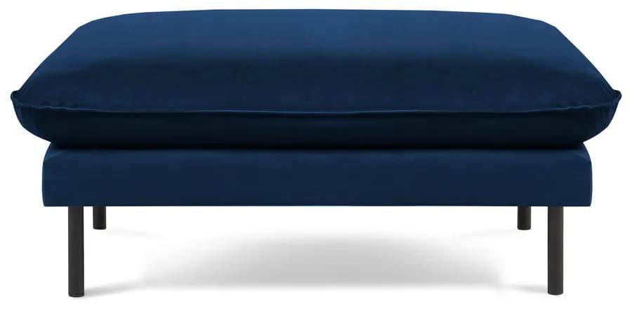 Табуретка за крака от синьо кадифе Vienna - Cosmopolitan Design