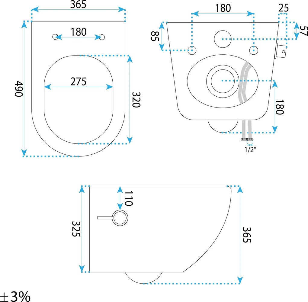 тоалетна чиния REA Carlo Lux Rimless с функция биде