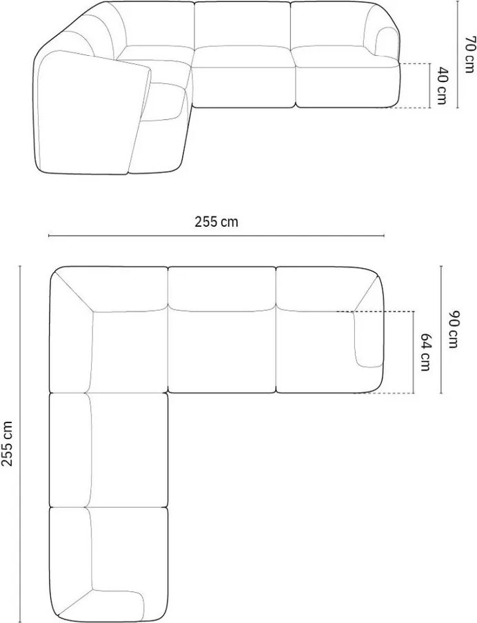Теракотен ъглов диван от рипсено кадифе Campi – Cosmopolitan Design
