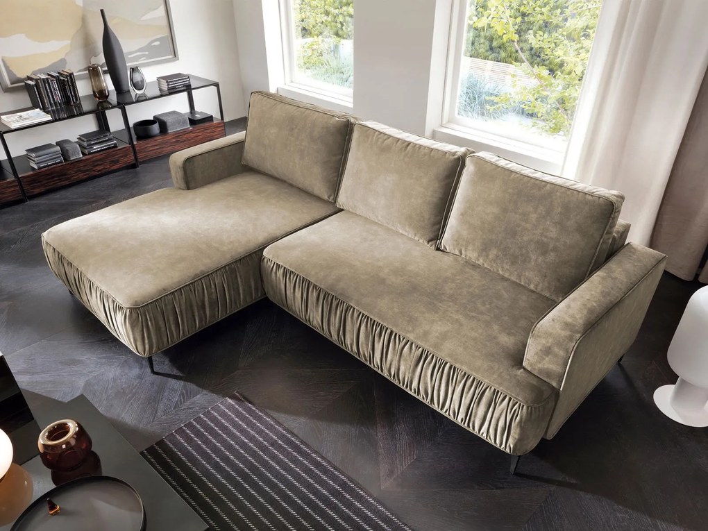 Ъглов диван Lavar-Кафяво-Ляв