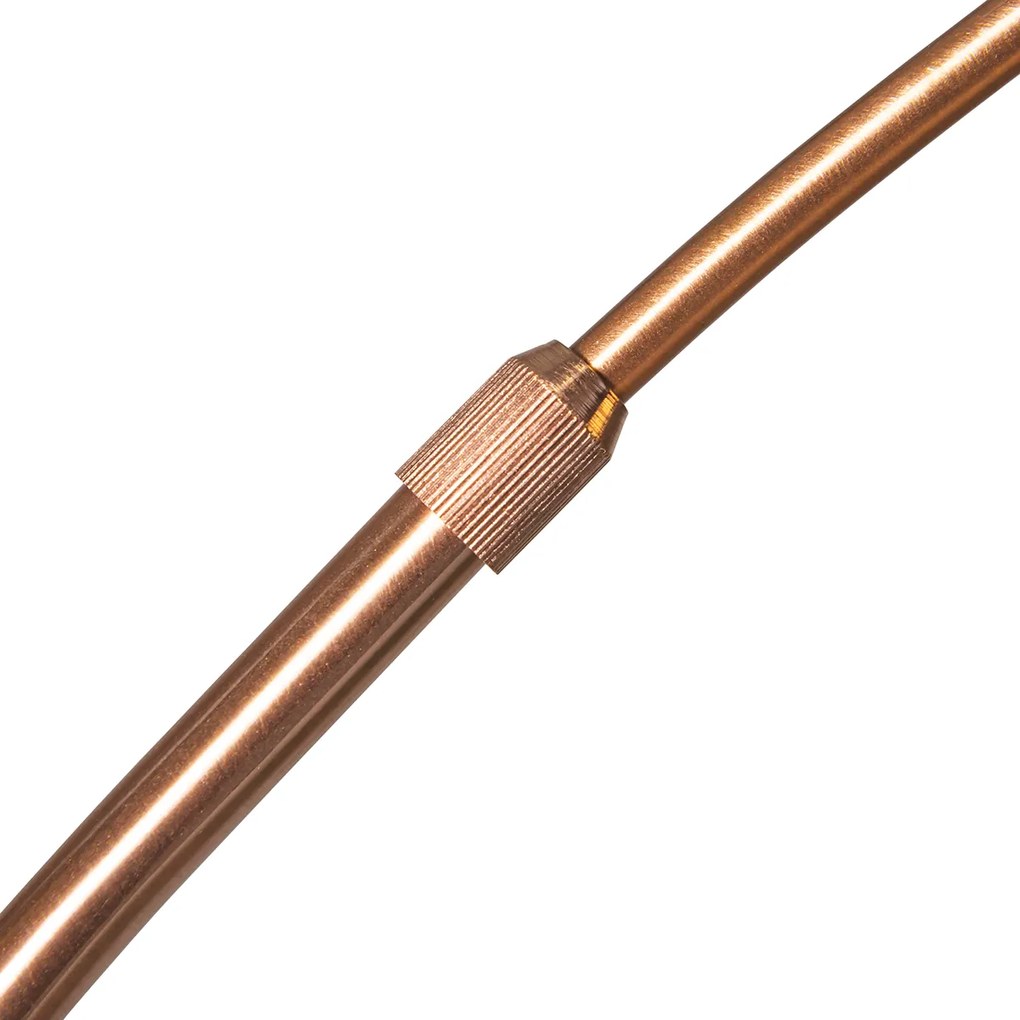 Модерна аркова лампа мед с бял абажур - Arc Basic