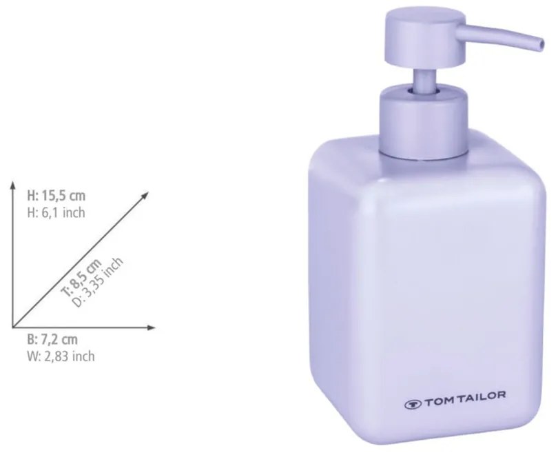 Лилав диспенсер за сапун от полиресин 380 ml Tom Tailor T-Rounded – Wenko