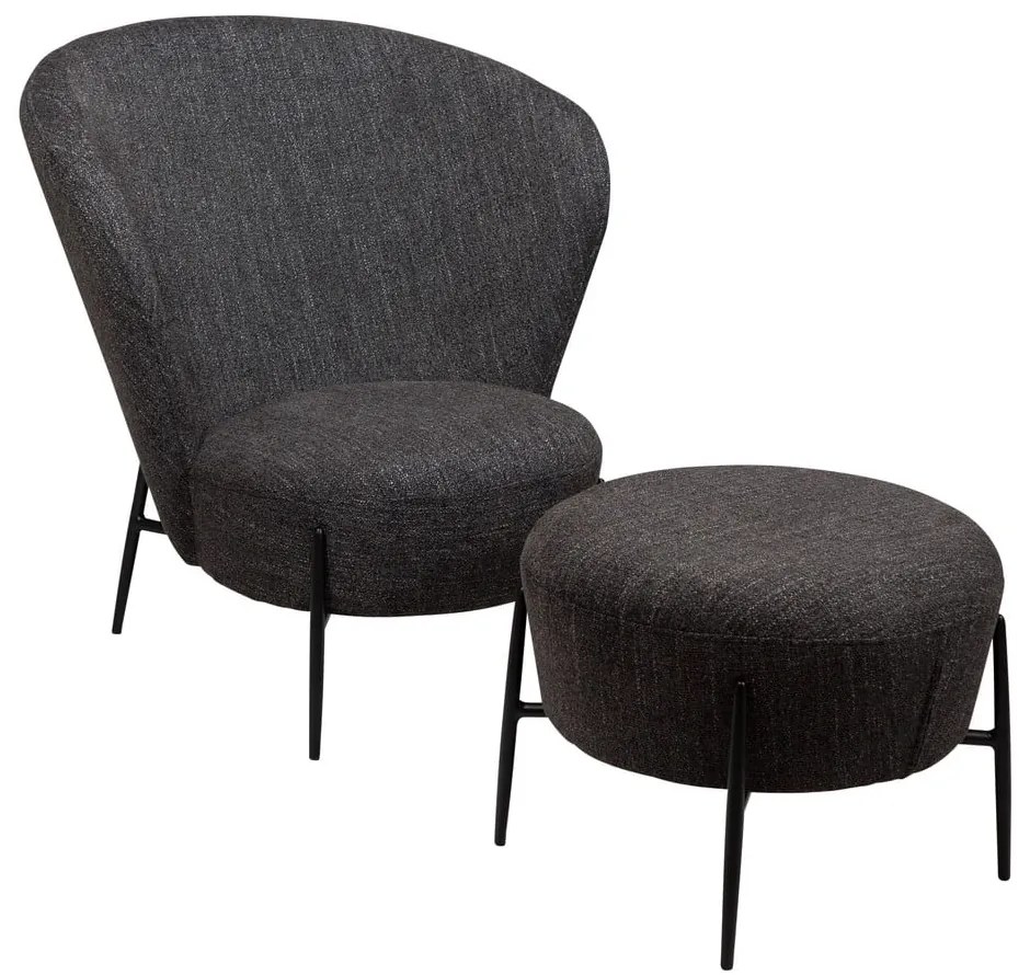 Антрацитно кресло от плат букле Orbit – DAN-FORM Denmark