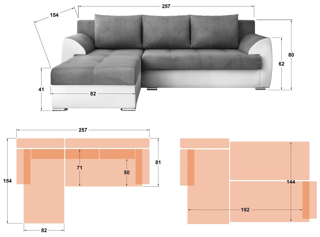 Разтегателен ъглов диван Деман
