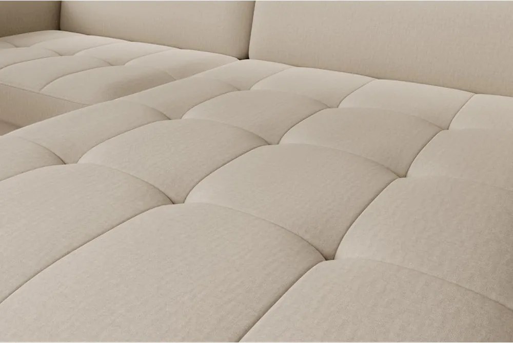 Бежов кадифен разтегателен ъглов диван с място за съхранение (десен ъгъл) Gomsi – ELTAP