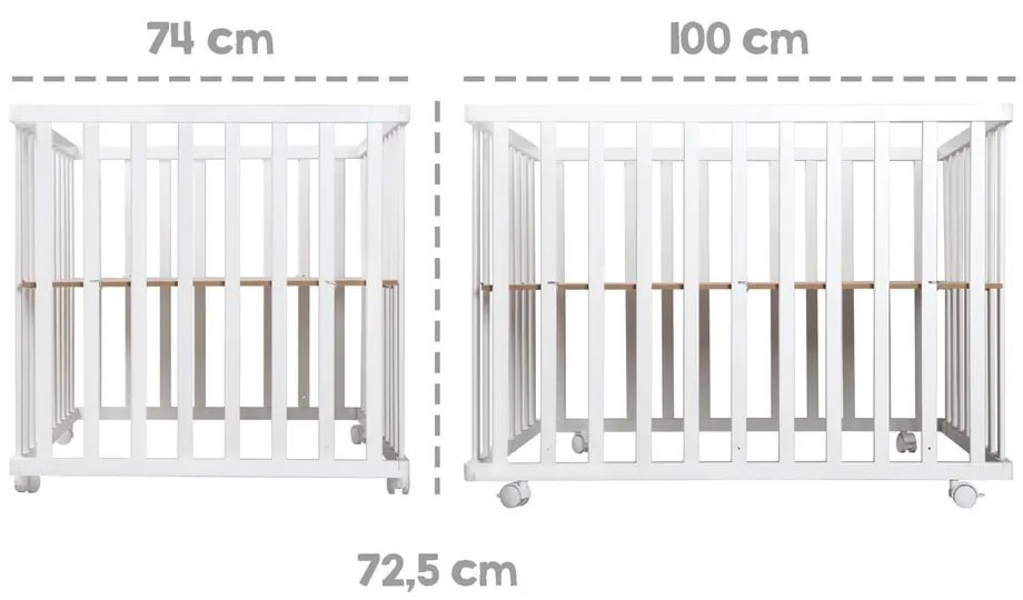 Кошара за игра в бял и естествен цвят 100x75 cm - Roba