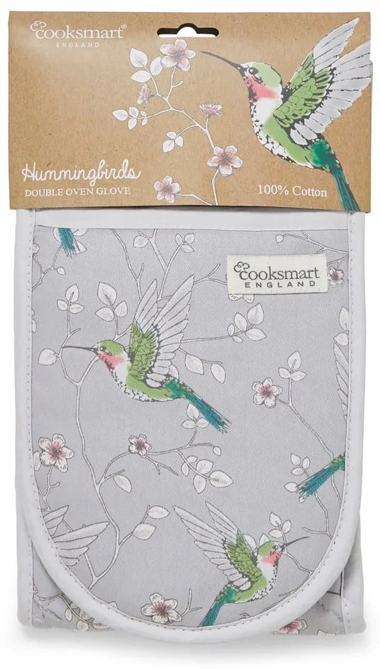 Сива двойна памучна ръкохватка Hummingbirds - Cooksmart ®