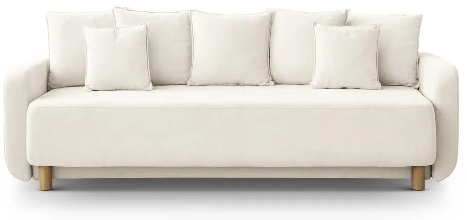 Кремав разтегателен диван с място за съхранение 231 cm Elen – Micadoni