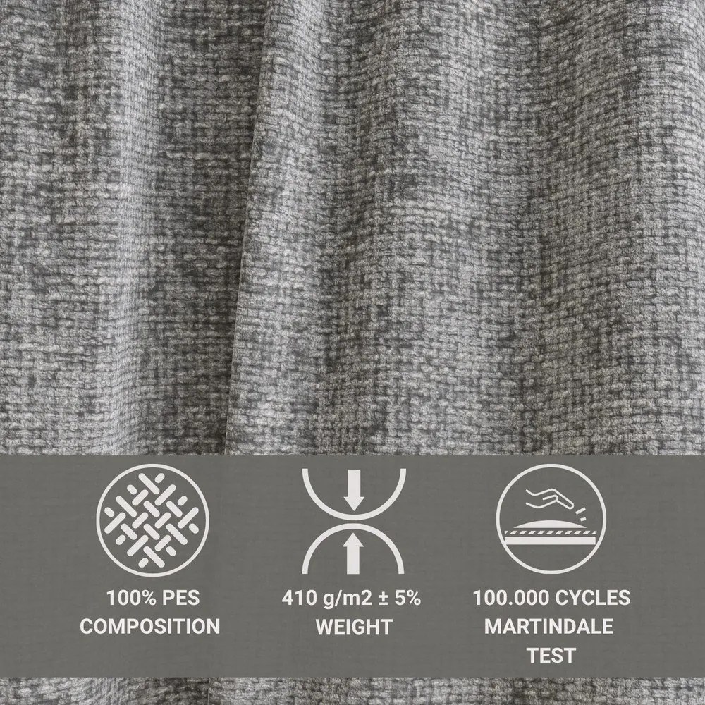 Сив шенилов сгъваем/с място за съхранение ъглов диван (ляв ъгъл/L форма) Tonga – Maison de Rêve