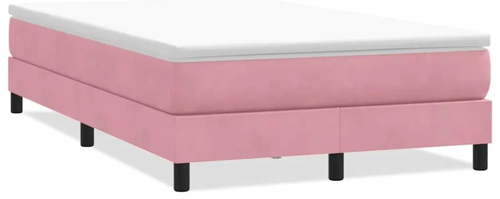 3315824 vidaXL Box Spring легло без матрак розово 120x210 cm кадифе