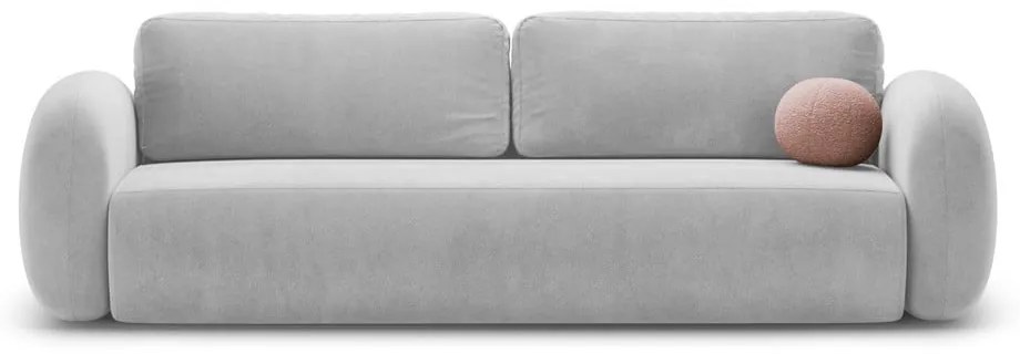 Светлосив кадифен сгъваем/с място за съхранение диван 262 cm Tonale – Cosmopolitan Design