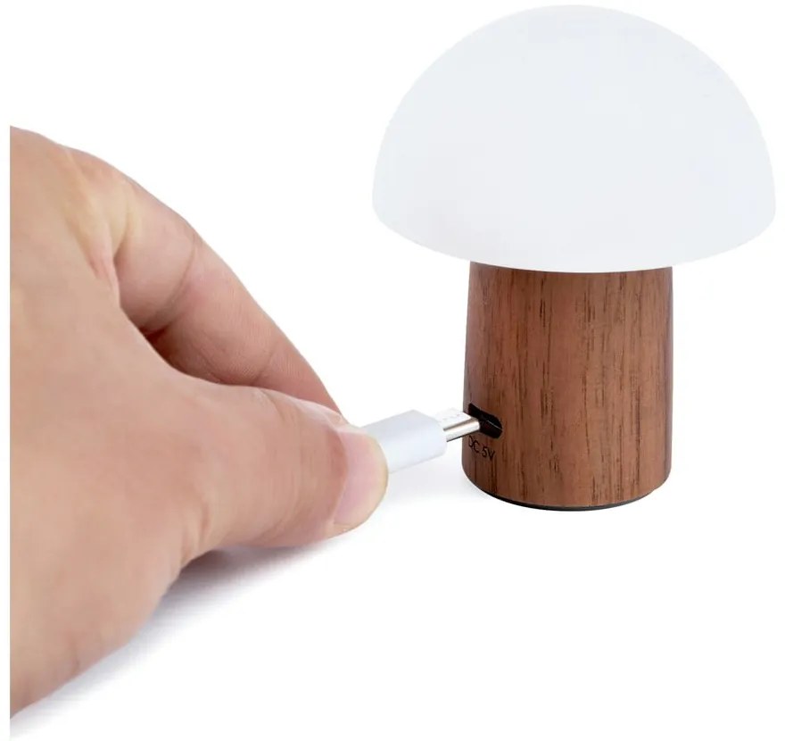 LED настолна лампа в бял и тъмно естествен цвят (височина 7 cm) Alice Mushroom – Gingko