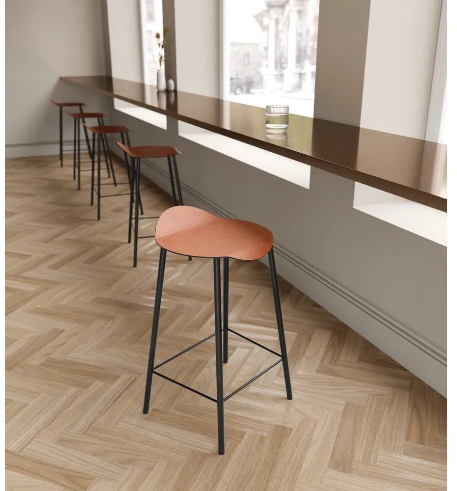 Кожен бар стол в цвят кафяв коняк Flamingo Bull – LIND DNA