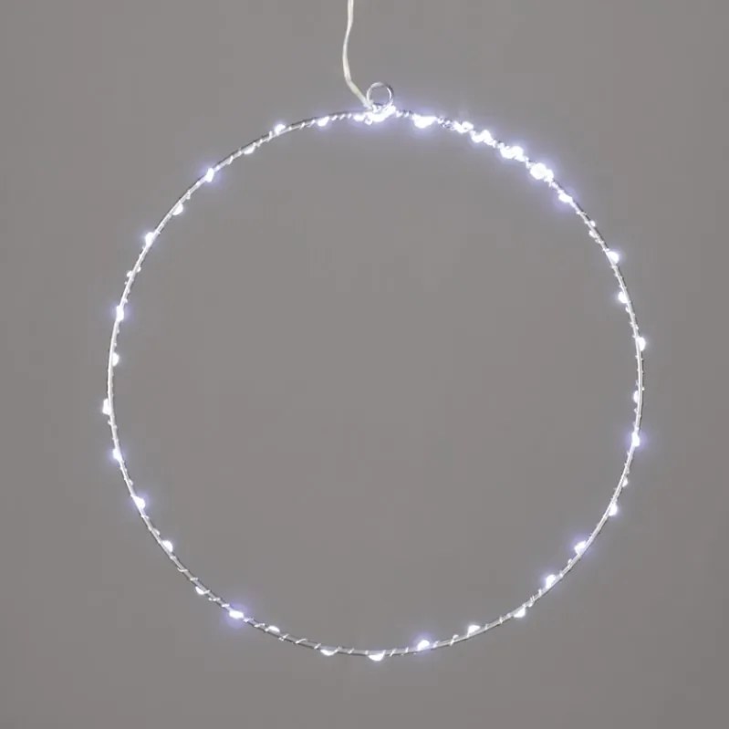 Декоративен LED Silver round-Cool White-Diameter: 40 см