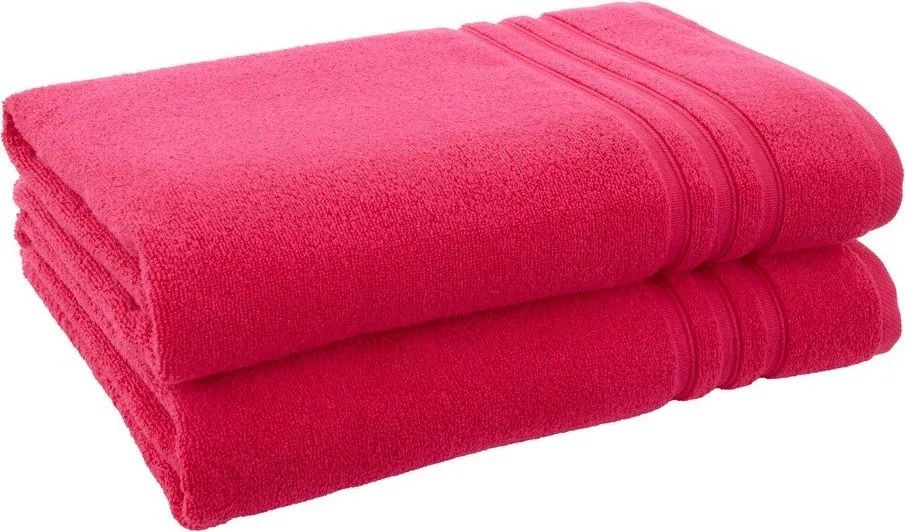 Тъмнорозови памучни хавлии и кърпи за баня в комплект 6 бр. от тери Zero Twist – Catherine Lansfield