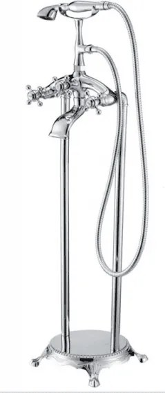 Стоящ смесител за вана ICL 8263, месинг, хром, с шлаух и слушалка, 100x33см