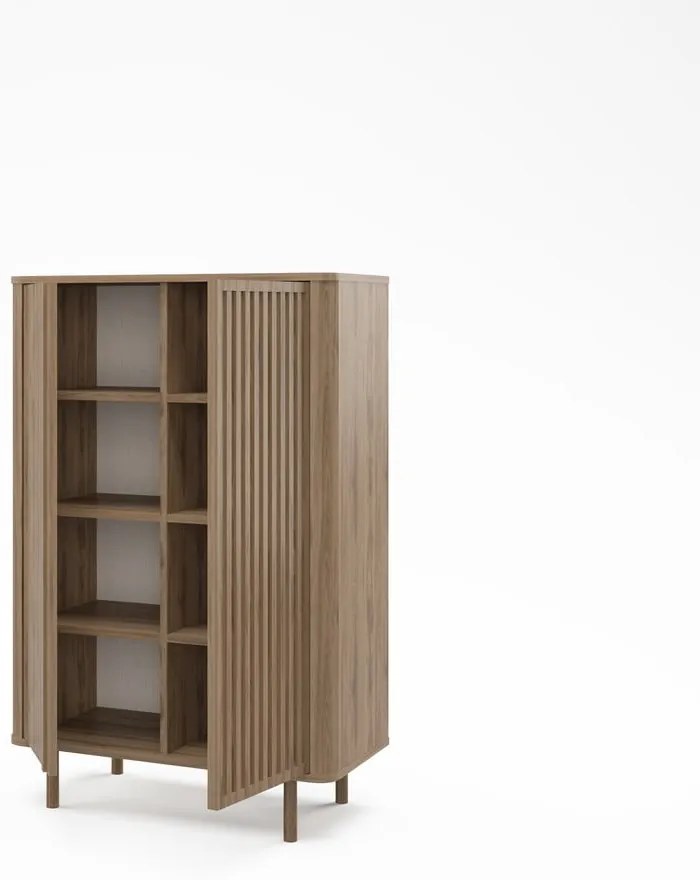 Шкафче от дъбов декор в естествен цвят 86x130x40 cm Salma – Marckeric