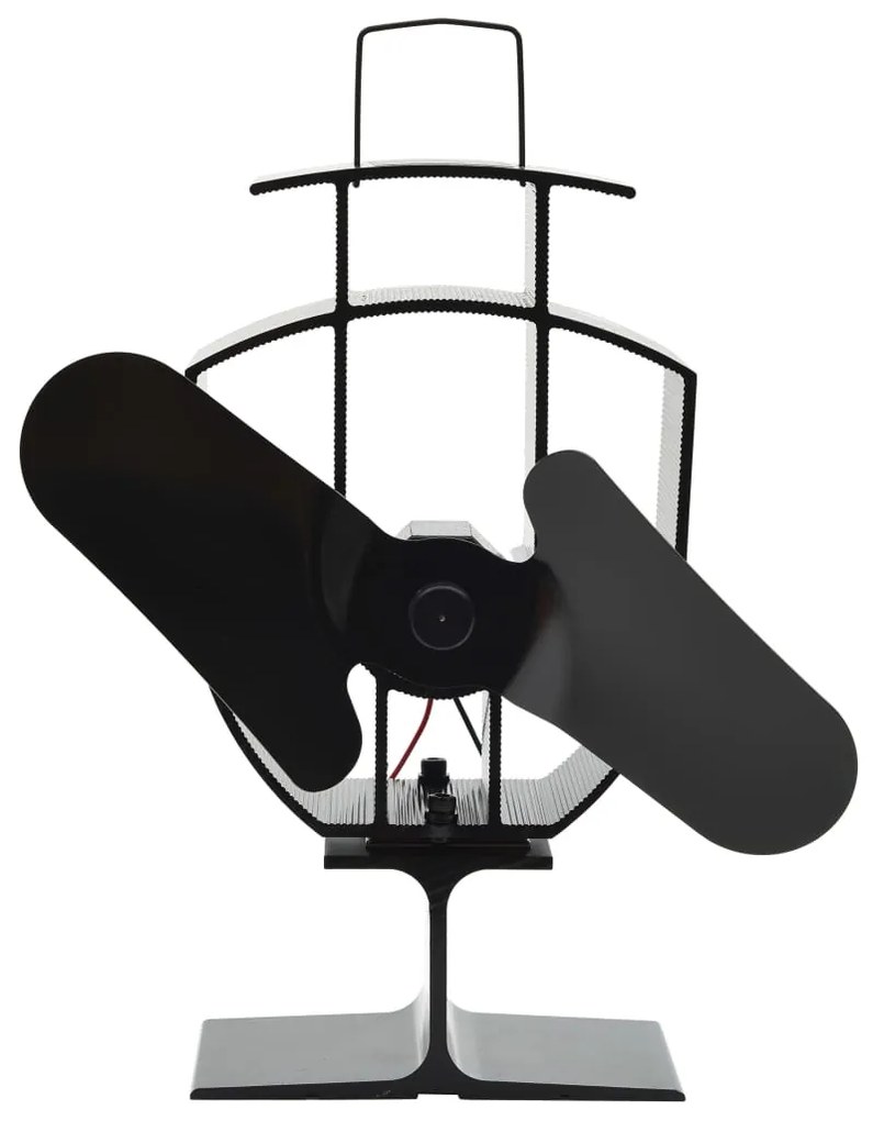 51235 vidaXL Вентилатор за печка за топъл въздух, 2 перки, черен