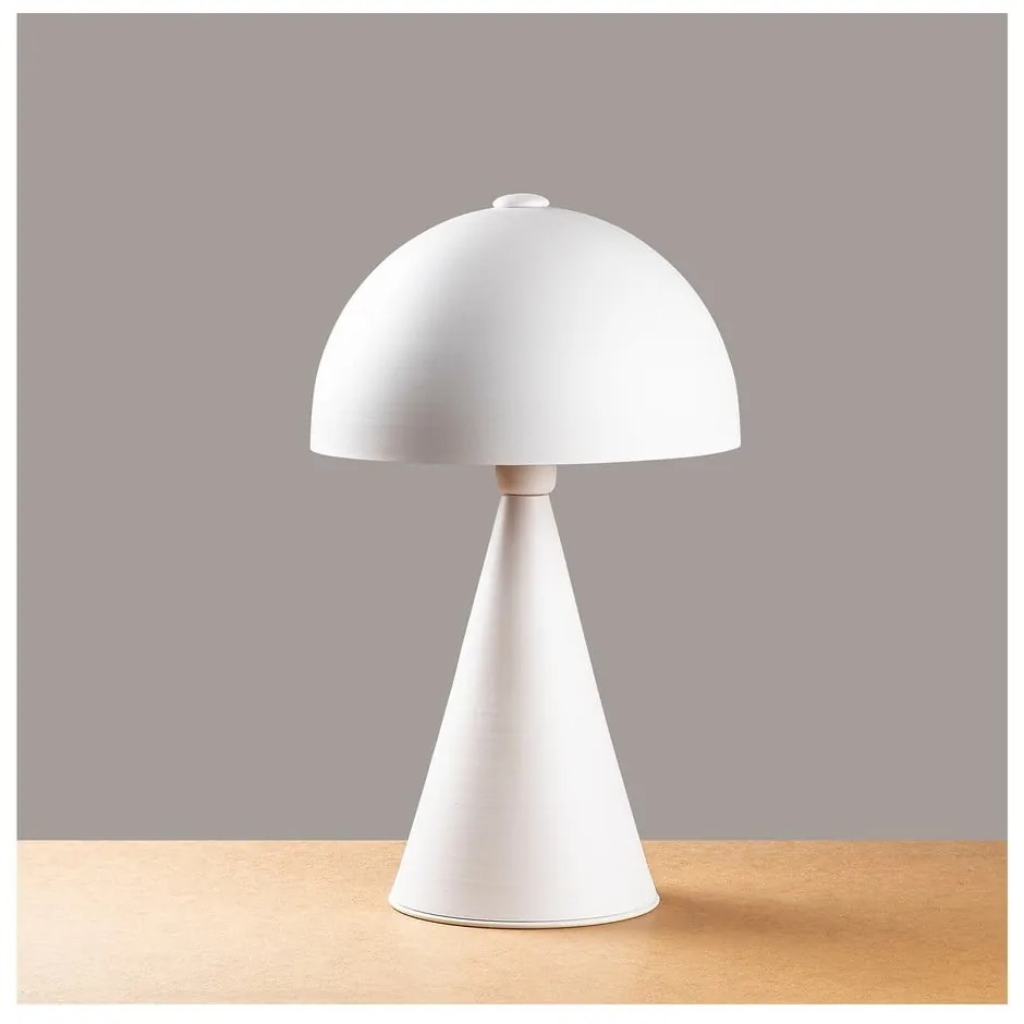 Бяла настолна лампа с метален абажур (височина 52 cm) Dodo – Opviq lights