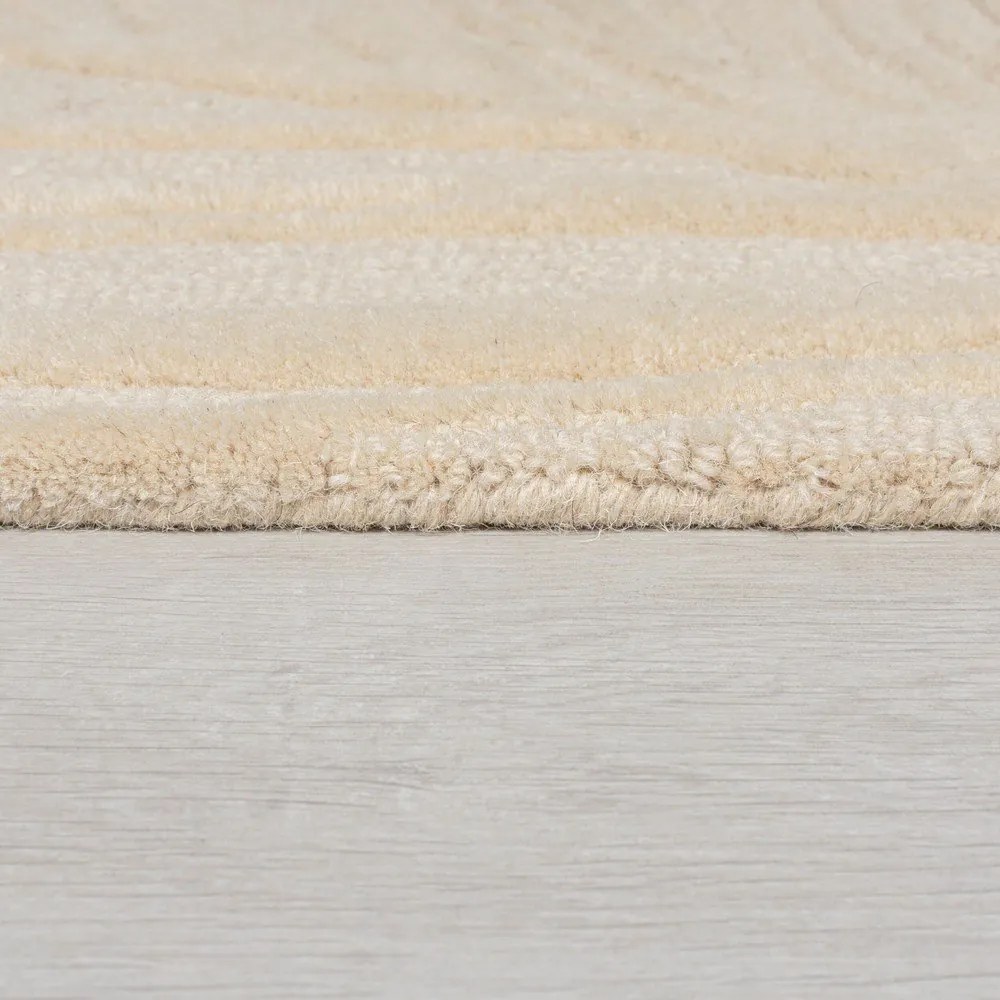 Бежов вълнен килим 60x230 cm Lino Leaf - Flair Rugs