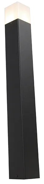 Подова лампа за външен монтаж черна с опалово бял абажур 70 см - Denmark