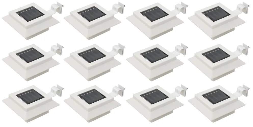 Sonata Градински соларни лампи, 12 бр, LED, квадратни, 12 см, бели